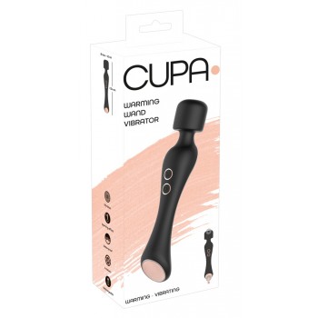 Sildošs vibrators Cupa Warming Wand Vibrator, 22.6 cm, melns