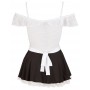 Kalpones kleita ar mežģīnēm un priekšautu sievietēm XL balta/melna Cottelli COSTUMES