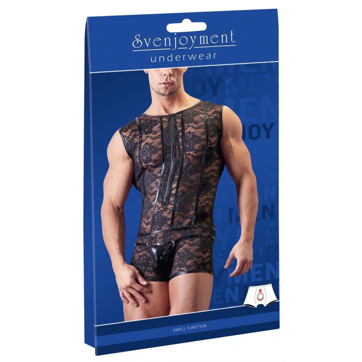 Vīriešu kostīmi un bodiji Kluba Seksīgie Erotiskie Men's Body lace S - Svenjoyment