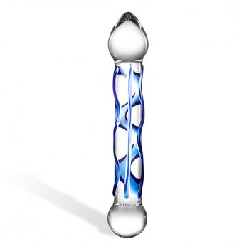 Glas - full tip textured glass dildo