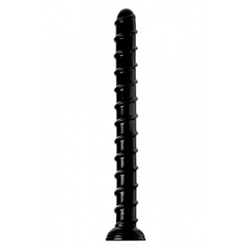 Dildo ar virpuļa malu Hosed 46 cm, melna