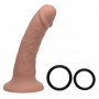 Silikona dildo ar jostu Flesh Strap U, 15 cm