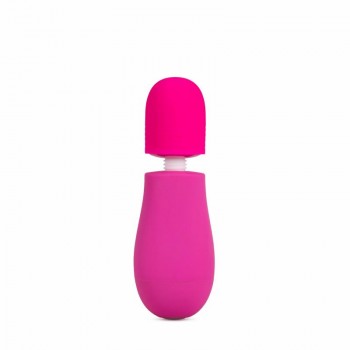 Rose - Petite Wand Vibrator With Attachments - Pink