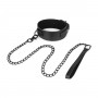 Faux Leather Collar & Chain