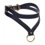 Bondage Baddie Collar With O-ring - Black/Gold