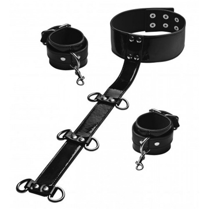 Bound Around Neck to Wrist Restraints - Frisky