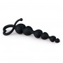 Black Anal Beads Heart Handle