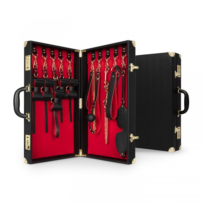 Bedroom Fantasies - Bondage Suitcase 11 Pcs - PU Leather