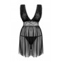 Babydoll & Thong Lieve - black - 2XL/3XL