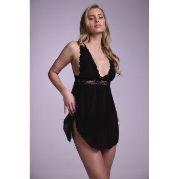 Babydoll & Thong Lieve - black - S/M