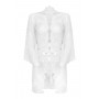 Lace Kimono Set Flower - White - S/M