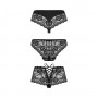 Underneath - Eden Set of 3 Panties - Black - L/XL