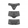 Underneath - Lexi Set of 3 Panties - Black - S/M