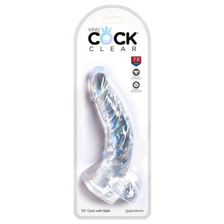 KCC 7.5 Cock with Balls - King Cock Clear