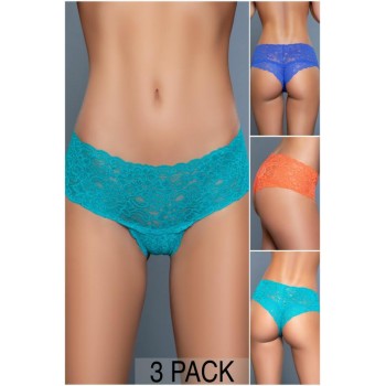 Kiera 3-Pack Lace Thongs