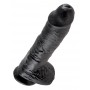 Dildo ar sēkliniekiem 25cm melns - King cock