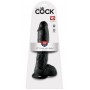 Dildo ar sēkliniekiem 25cm melns - King cock