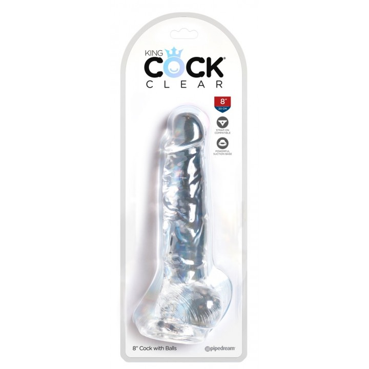 KCC 8 Cock with Balls - King Cock Clear