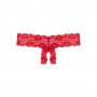 Underneath - Kyra Crotchless Thong - Red - L/XL