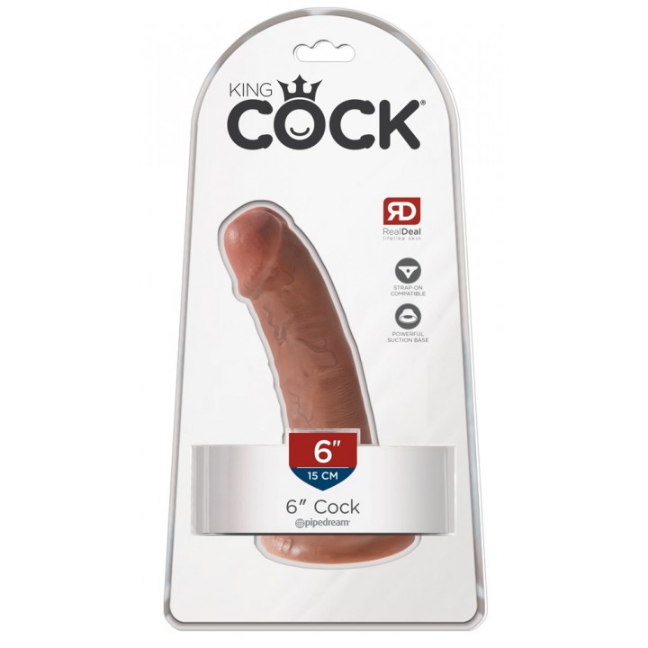Reālistisks dildo ar piesūcekni 17 cm brūns King Cock Pipedream
