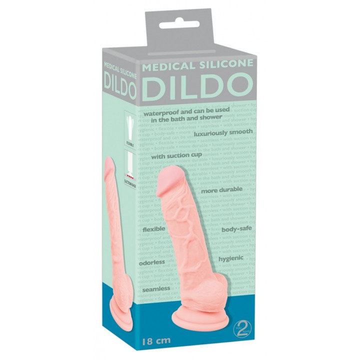 Reālistiskais dildo 18cm miesas krāsa - medical silicone