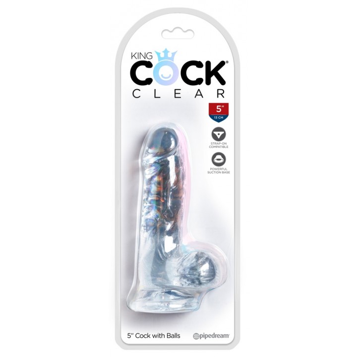 KCC 5 Cock with Balls - King Cock Clear
