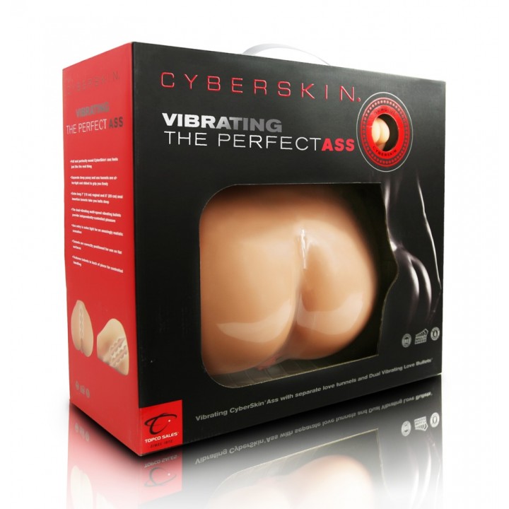 Vagīnas imitators ar vibrāciju 18cm ādas krāsa The Perfect Ass - Cyberskin