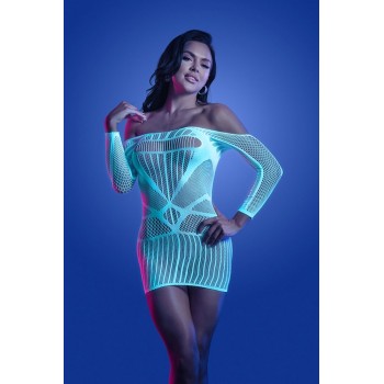 Fantasy Lingerie - Ascension Long Sleeve Dress - White/Blue - One Size