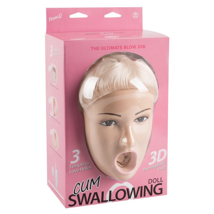 Dabiska izmēra piepūšama lelle ar 3D seju - cum swallowing doll tessa Q