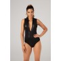 Wetlook 2-way zipper body Xenna - black - 2XL