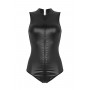 Wetlook 2-way zipper body Xenna - black - 2XL