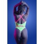 SPOTLIGHT - Contrast Elastic Lace Body with Snap Closure - Neon Green - M/L - Glow