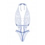 Lace open crotch body Renee- blue - L/XL