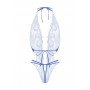 Lace open crotch body Renee- blue - S/M