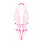 Lace open crotch body Renee- pink - L/XL