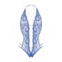 Lace open crotch body Renee- blue - S/M