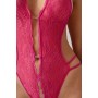 Lace open crotch body Renee- pink - L/XL