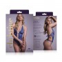 Lace open crotch body Renee- blue - S/M