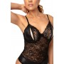Open crotch Wetlook-body Vesper - black - S/M