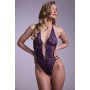 Lace open crotch body Renee- purple - L/XL