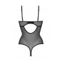 Open crotch Wetlook-body Vesper - black - S/M