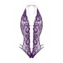 Lace open crotch body Renee- purple - L/XL