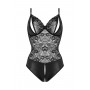 Open crotch Wetlook-body Vesper - black - S/M