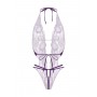 Lace open crotch body Renee- purple - L/XL