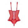 Wetlook Body with open crotch/cups Mistique -red - L/XL