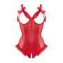 Wetlook Body with open crotch/cups Mistique -red - L/XL - Christine