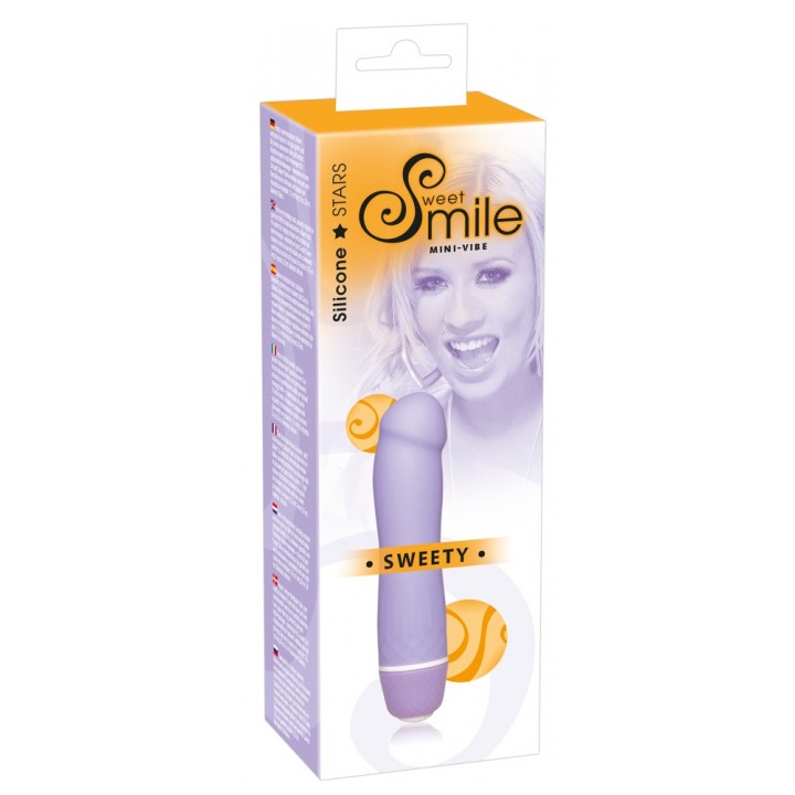 Silikona mini vibrators sievietēm ar 7 režīmiem, violets 12,4 cm Sweet Smile