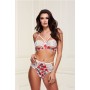 WHITE FLORAL & LACE BRA SET, M/L