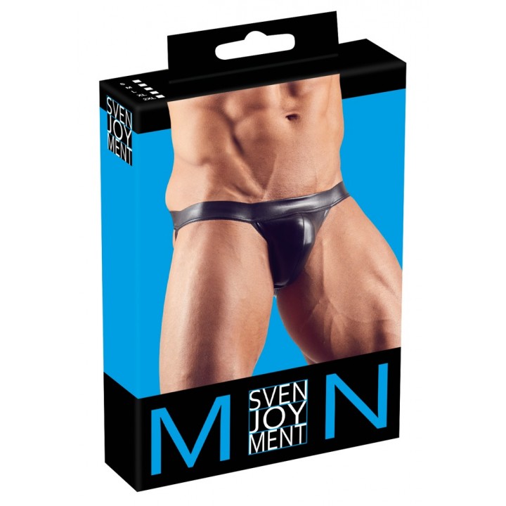 Vīriešu spīdīgs elastīgs jock melns M Svenjoyment