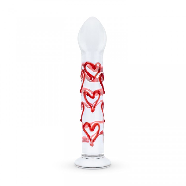 Gildo - Glass G-Spot/Prostate Dildo with Hearts No. 30 - Gildo